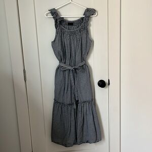 Hatch Smocked Maternity Secret Nursing Dress, Black Gingham, Size 1